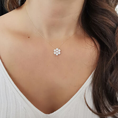 Altın Kar Tanesi Kolye (KLY0292)