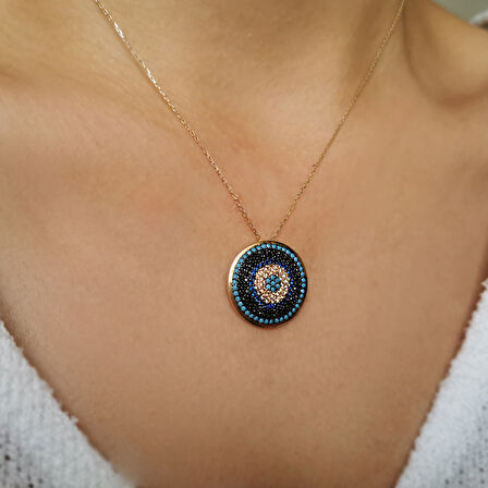 Altın 14 Ayar Nazar Kolye (KLY0412)