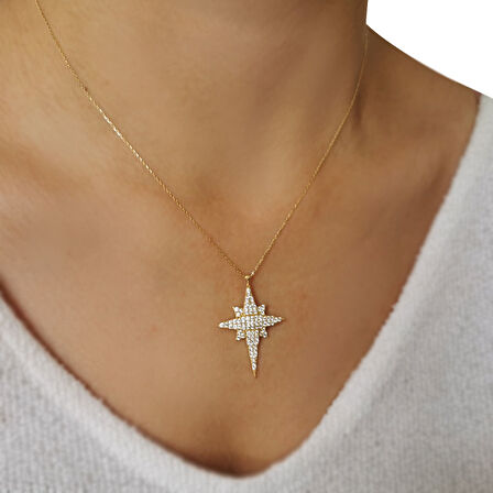 Altın Kutup Yıldızı Kolye (KLY0427)