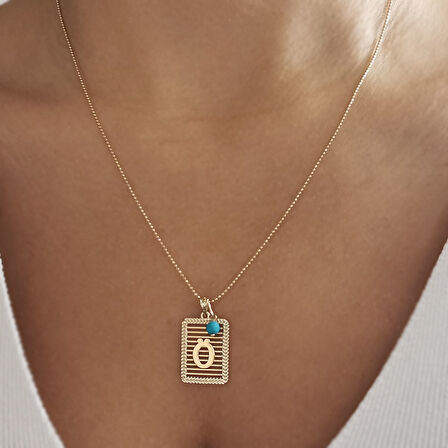 Tasarım Yeni Model Altın Ö Harfi Kolye (KLY0503)