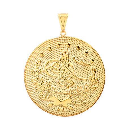 3.5 Cm Altın Tuğralı Kolye Ucu (KLY0545)