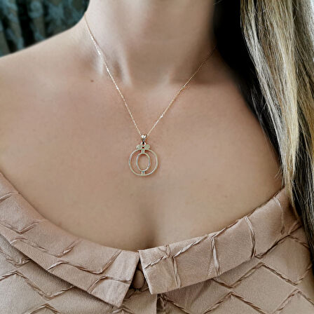 Altın Taşsız Ö Harfi Kolye (KLY0634)