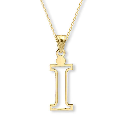 Altın Taşsız İ Harfi Kolye (KLY0641)
