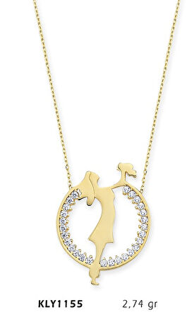 14 Ayar Altın Anne Bebek Kolye KLY1155