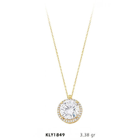 14 Ayar Altın Tektaş Kolye KLY1849
