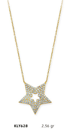 14 Ayar Altın Yıldız Kolye KLY628