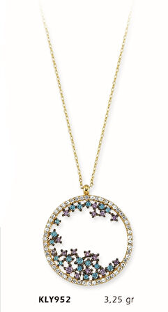 14 Ayar Altın Daire Kolye KLY952