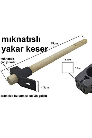 Yakar 1. Kalite Mıknatıslı Çelik Saplı Keser Dövme 400gr