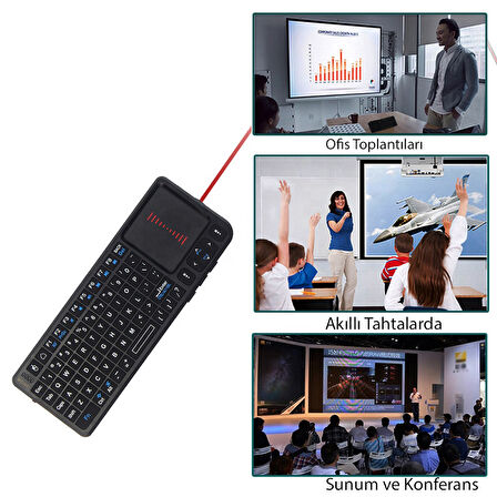 Yeni Tasarım Kablosuz Mini Akıllı Klavye Tv Televizyon PS4/PS5/XBOX/PROJEKSİYON Lazer İşaretleyici