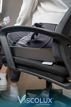 Kare Ortopedik Minder - Kare Oturma Minderi Tekerlekli Sandalye Ofis Araba Minderi Siyah