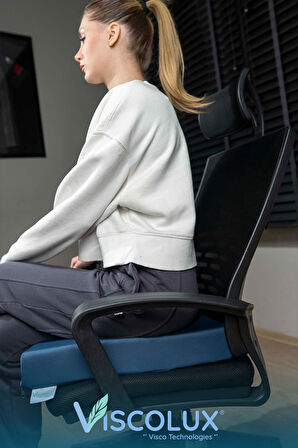 Kare Ortopedik Minder - Kare Oturma Minderi Tekerlekli Sandalye Ofis Araba Minderi Mavi