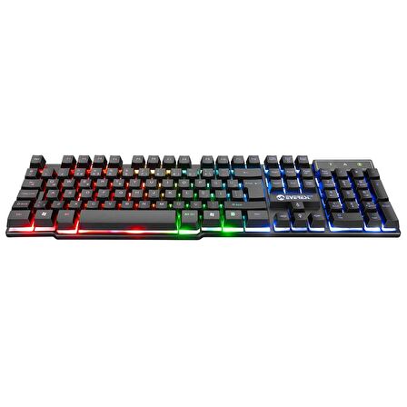 Everest KM-G77 X-VAYNE Siyah Usb Gökkuşağı Zemin Aydınlatmalı Gaming Oyuncu Klavye + Mouse Set