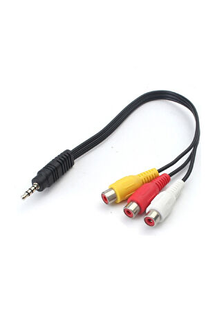 Navidata 3.5mm Stereo 4 Boğumlu / 3 Rca Dişi 30 cm Kablo