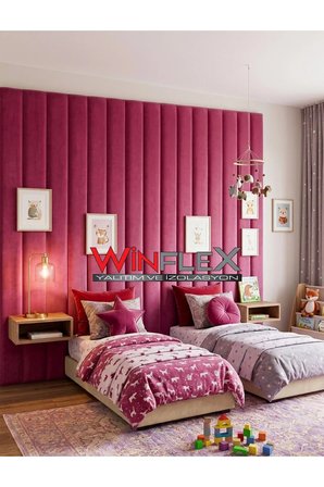 AKUSTİK KUMAŞ KAPLI DİKEY PANEL 10x210CM - 12 ADET FUŞYA RENK
