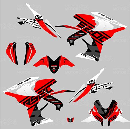 Bajaj Pulsar RS 200  Race Sport Design Sticker Set