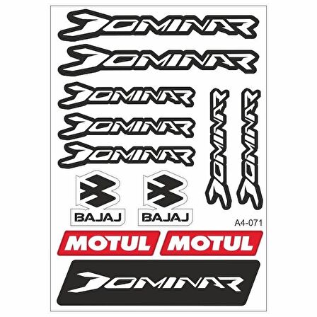 Bajaj Dominar Beyaz Sticker Seti