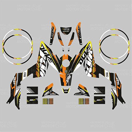 KTM Duke 125 Sport Line Sticker Set Yellow