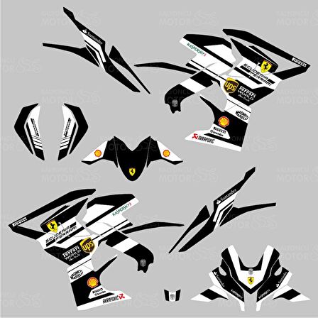 Bajaj Pulsar RS 200 Ferrari Design Siyah Sticker Set