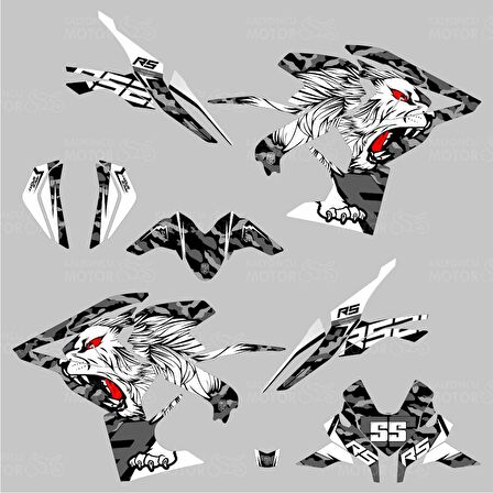 Bajaj Pulsar RS 200 Tiger Camo Design Sticker Set