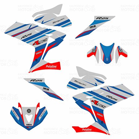 Yamaha YZF R25 R Tech Design Sticker Set