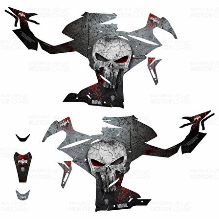 CF Moto 250 SR The Punisher Design Sticker Set - Kaplama