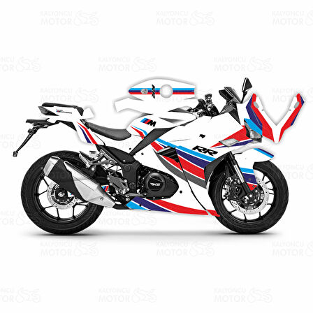 RKS R250 M Power Design Motosiklet Sticker Set Beyaz