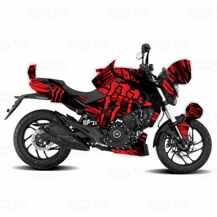 Bajaj Dominar Monster Energy Design Kırmızı - Siyah Renkli Sticker Set Kaplama