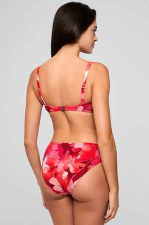 Kom Bluren Straplez Desenli Bikini Takımı Kırmızı