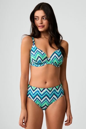 Kom Welle Desenli Toparlayıcı Bikini Takımı Turkuaz