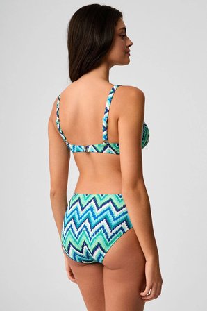 Kom Welle Desenli Toparlayıcı Bikini Takımı Turkuaz
