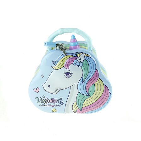 Kumbara Metal Unicorn Desenli Kilitli Kumbara