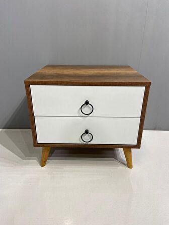 Bicabin Oslo iki Çekmeceli Komodin Barok/Beyaz Commode