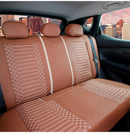 Fiat Egea Easy Stil Uyumlu Lüx Deri Oto Koltuk Kılıfı Ön Arka Takım Giydirme Model TARÇIN