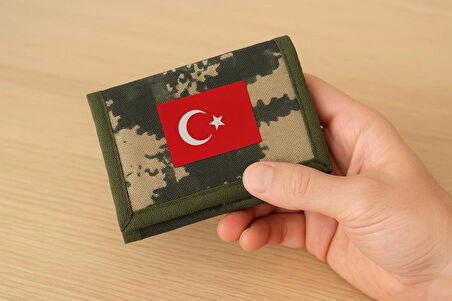 Kamuflaj Asker Cüzdanı - Fermuarlı Çok Güzlü, Suya Dayanıklı Asker Stil Cüzdan