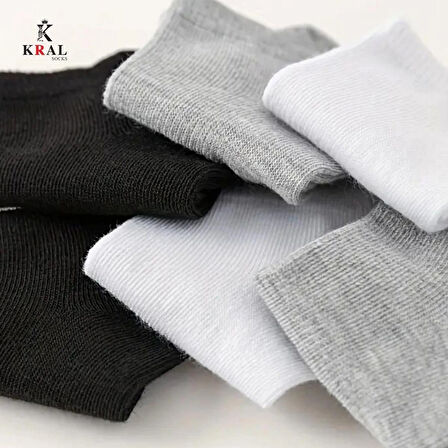 KRAL SOCKS Kız - Erkek Çorap Tenis Model Pamuklu Terletmez (10 ÇİFT) Öğrenci Okul Çocuk Çorabı