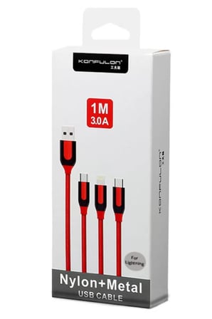 Konfulon S51 Lightning Kablo iphone Uyumlu 1M 3A - Siyah