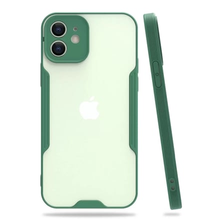 Newface Apple iPhone 12 Kılıf Platin Silikon - Yeşil