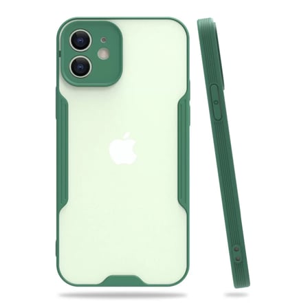 Newface Apple iPhone 12 Kılıf Platin Silikon - Yeşil