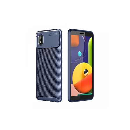 Newface Samsung Galaxy A01 Core Kılıf Auto Focus Karbon Kapak - Lacivert