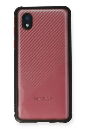 Newface Samsung Galaxy A01 Core Kılıf Miami Şeffaf Silikon - Siyah