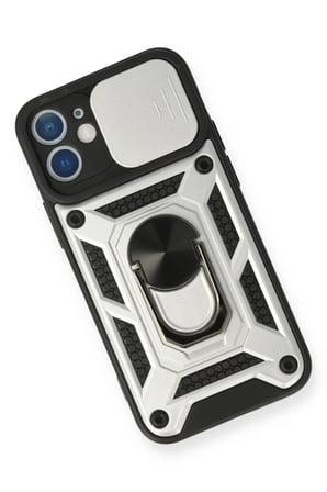 Newface Apple iPhone 11 Kılıf Pars Lens Yüzüklü Silikon - Gümüş