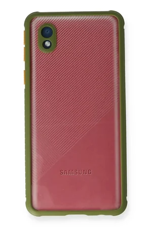 Newface Samsung Galaxy A01 Core Kılıf Miami Şeffaf Silikon - Yeşil