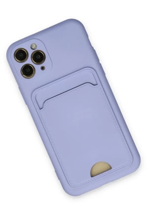 Newface Apple iPhone 11 Pro Kılıf Kelvin Kartvizitli Silikon - Lila