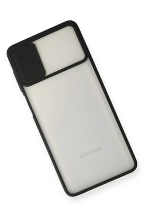 Newface Samsung Galaxy M51 Kılıf Palm Buzlu Kamera Sürgülü Silikon - Siyah
