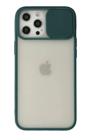Newface Apple iPhone 12 Pro Max Kılıf Palm Buzlu Kamera Sürgülü Silikon - Yeşil