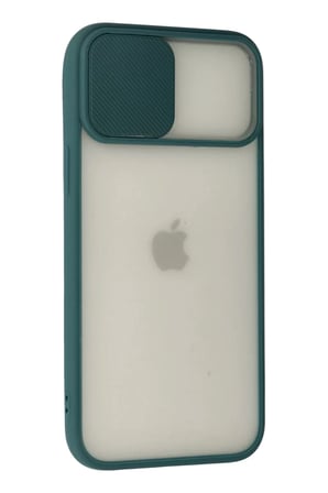 Newface Apple iPhone 12 Pro Max Kılıf Palm Buzlu Kamera Sürgülü Silikon - Yeşil