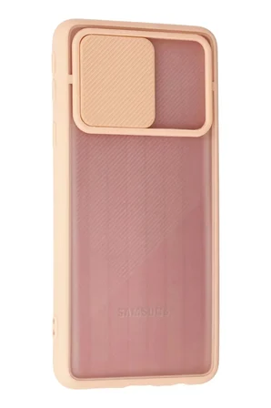 Newface Samsung Galaxy A01 Core Kılıf Palm Buzlu Kamera Sürgülü Silikon - Pembe