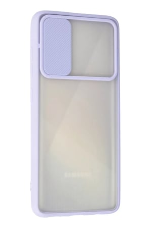 Newface Samsung Galaxy A71 Kılıf Palm Buzlu Kamera Sürgülü Silikon - Lila