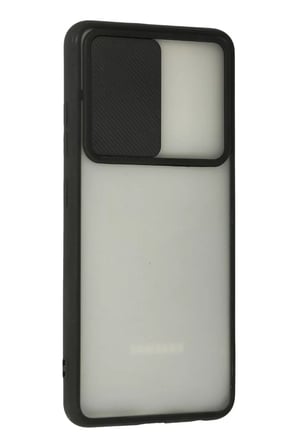 Newface Samsung Galaxy A72 Kılıf Palm Buzlu Kamera Sürgülü Silikon - Siyah