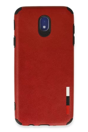 Newface Samsung Galaxy J7 Pro / J730 Kılıf Loop Deri Silikon - Kırmızı
